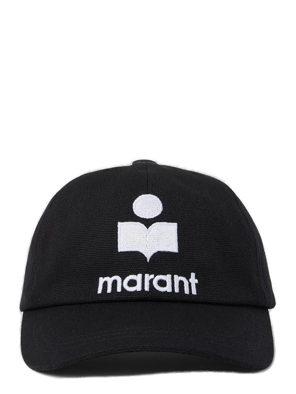 Isabel Marant Black Tyron Cap with White Embroidered Logo
